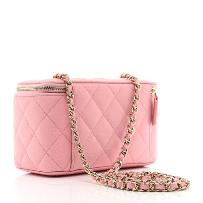 Chanel Caviar Quilted Small Vanity Case With Chain Pink 3 of 10