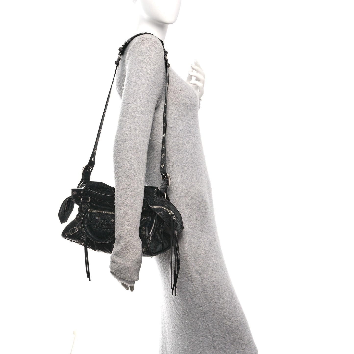 Agneau Arena Small Neo Cagole City Handbag Black