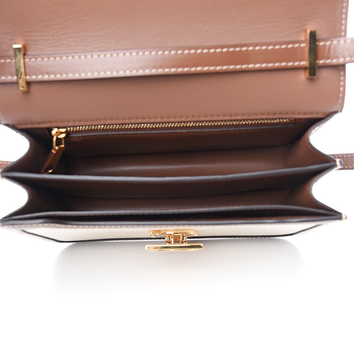 Burberry Canvas Calfskin Small TB Bag Natural 4 of 8