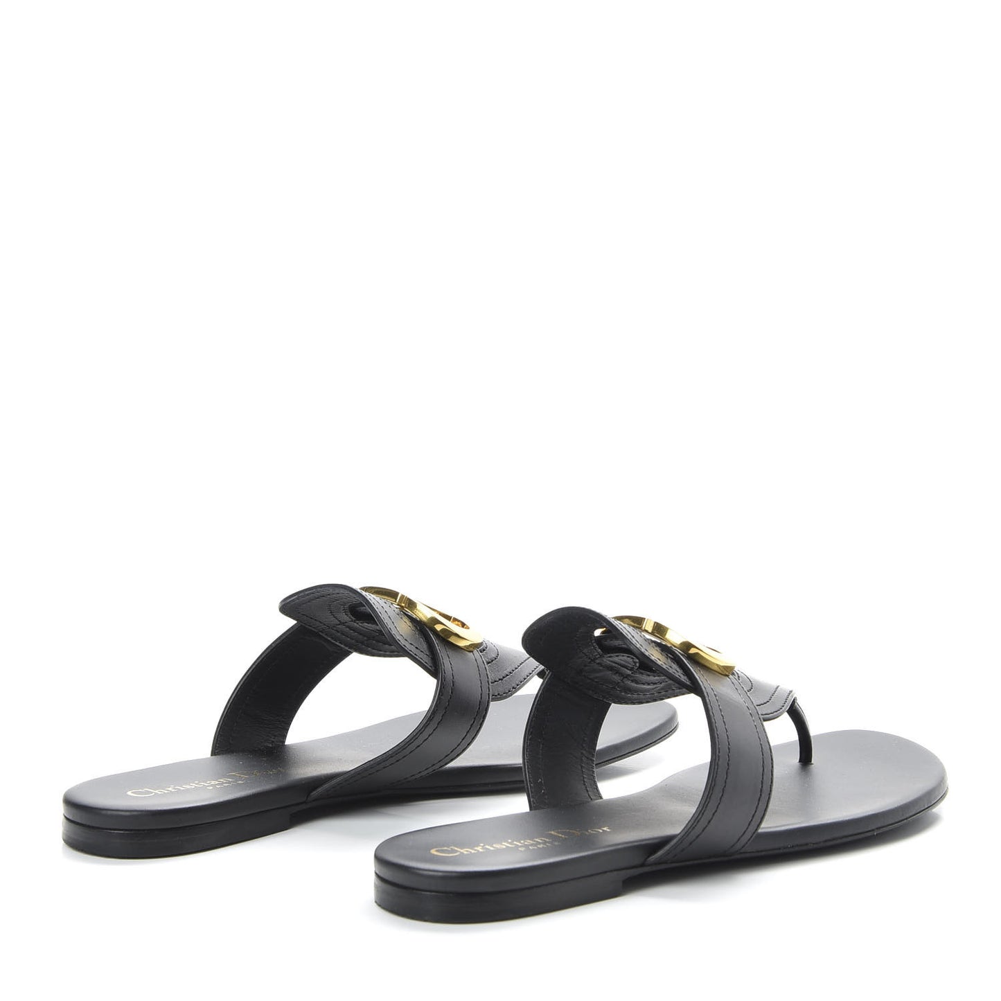 Calfskin 30 Montaigne Thong Sandals 36.5 Black