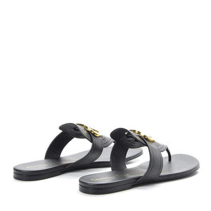 Christian Dior Calfskin 30 Montaigne Thong Sandals 36.5 Black 4 of 9