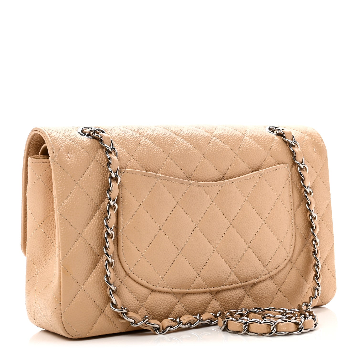 Chanel Caviar Quilted Medium Double Flap Beige 3 of 11