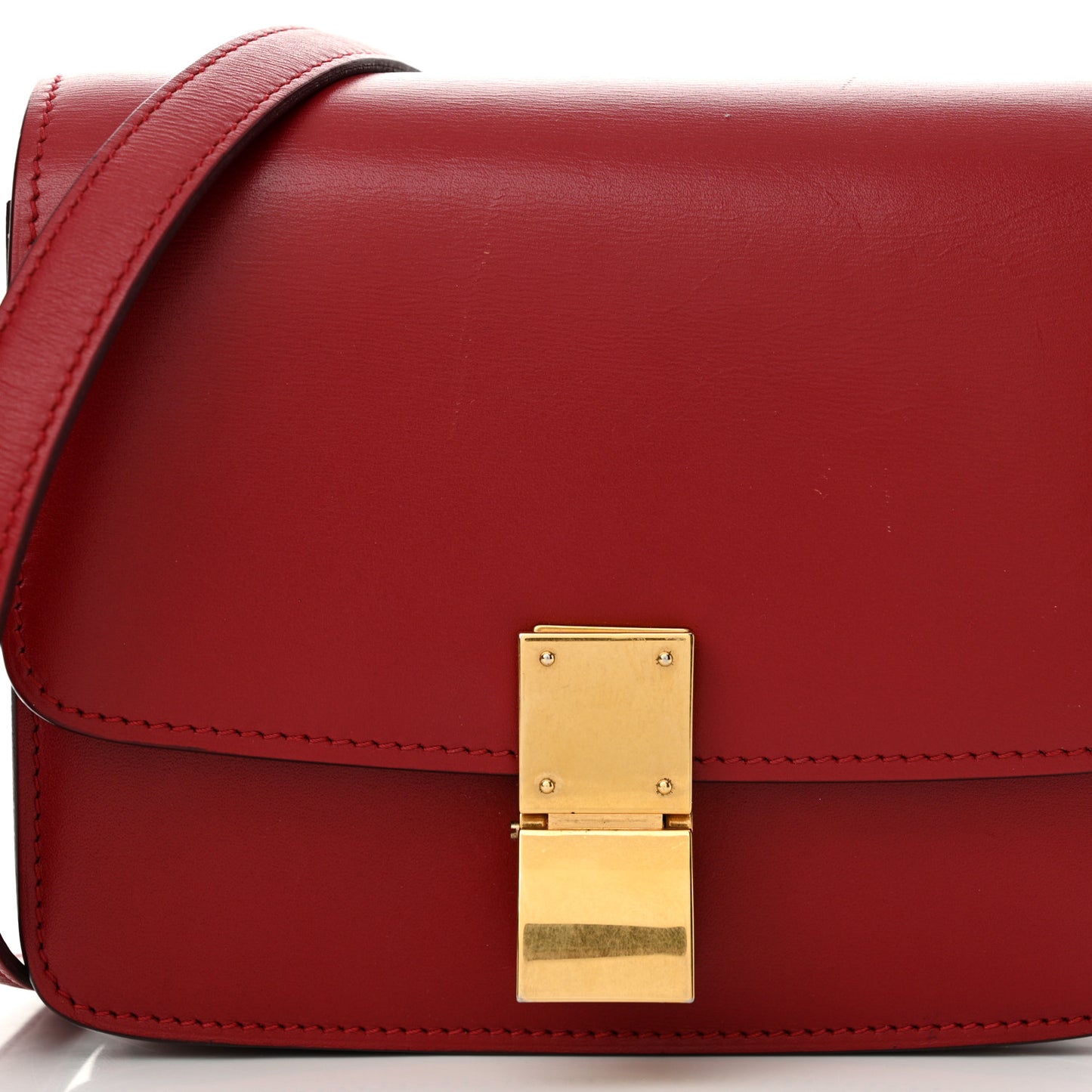 Smooth Calfskin Small Classic Box Flap Bag Red