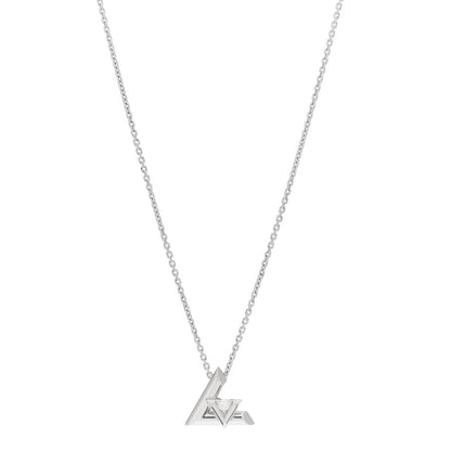 Louis Vuitton 18K White Gold Diamond Small LV Volt One Pendant Necklace 1 of 4