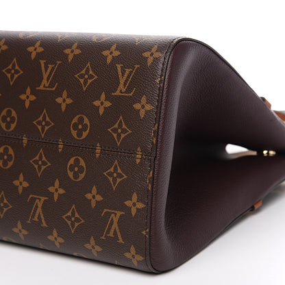 Louis Vuitton Calfskin Monogram Fold Tote MM Black Wine Cream 7 of 9
