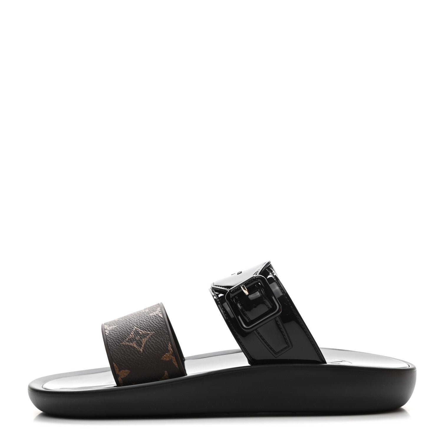 Louis Vuitton Monogram Sunbath Flat Mule Sandals 40 Black 1 of 8
