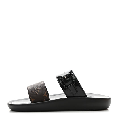 Louis Vuitton Monogram Sunbath Flat Mule Sandals 40 Black 1 of 8