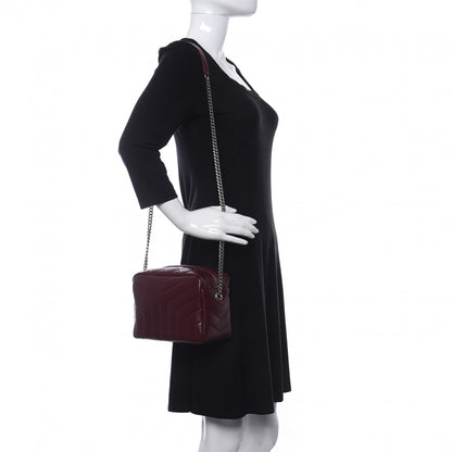 Saint Laurent Calfskin Y Quilted Monogram Small Loulou Bowling Bag Rouge Legion 2 of 9