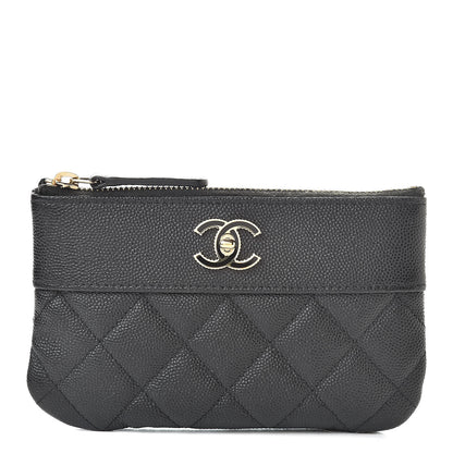 Chanel Caviar Quilted Small Vintage Mademoiselle Cosmetic Case Black 1 of 8