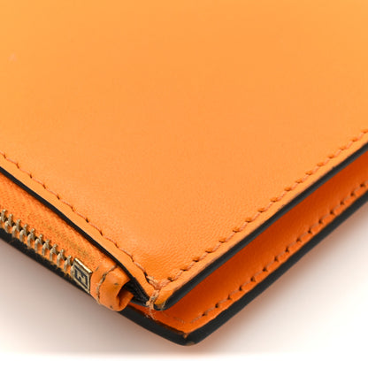 Fendi Vitello King Tamponato Logo Embossed Medium Wallet Clementine 12 of 15
