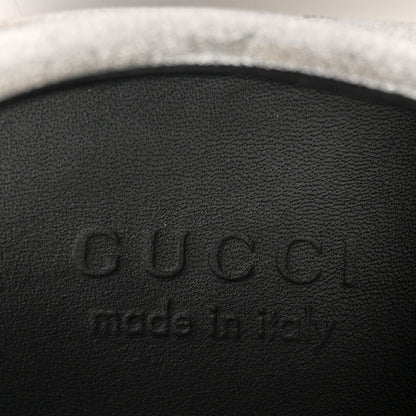 Gucci Glitter Fabric Studded Web Mens Sneakers 9 Silver 10 of 17