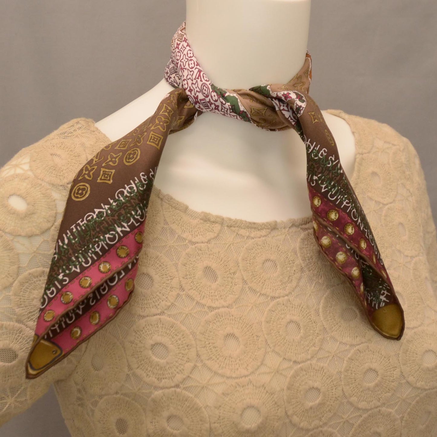 Silk Monogram Map Square Scarf