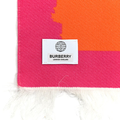 Burberry Wool Silk Love Logo Football Scarf Orange 3 of 4