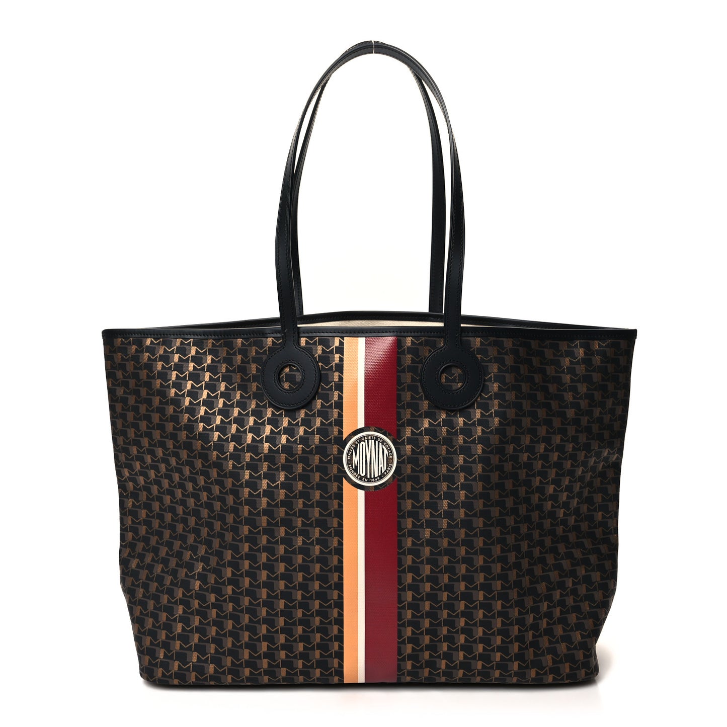 Canvas 1920 Calfskin Oh! Tote Ruban GM Carbon Bronze Ochre Bordeaux