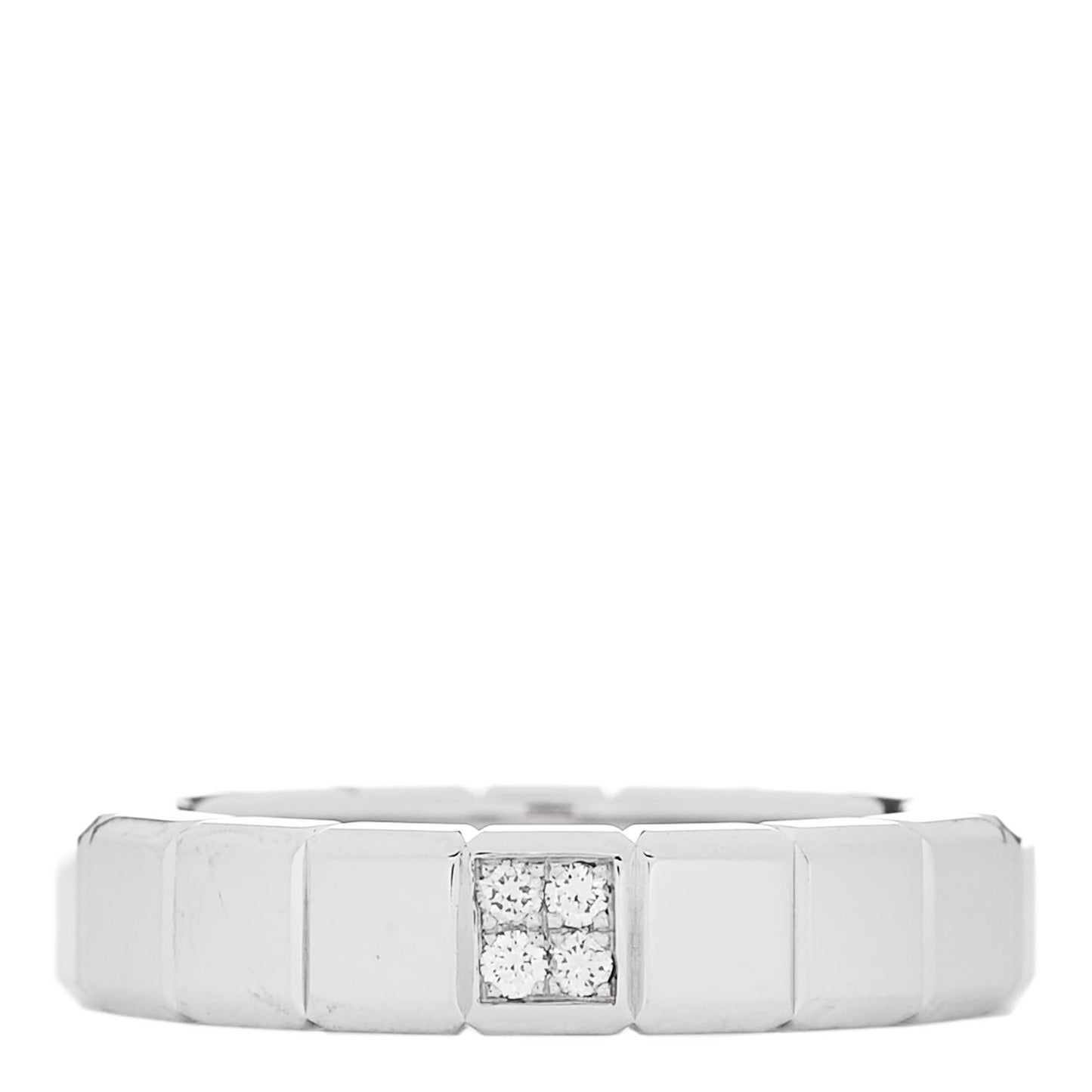 18K White Gold Diamond Ice Cube Band Ring 49 5