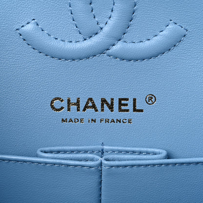 Chanel Caviar Quilted Small Double Flap Light Blue 5 of 9