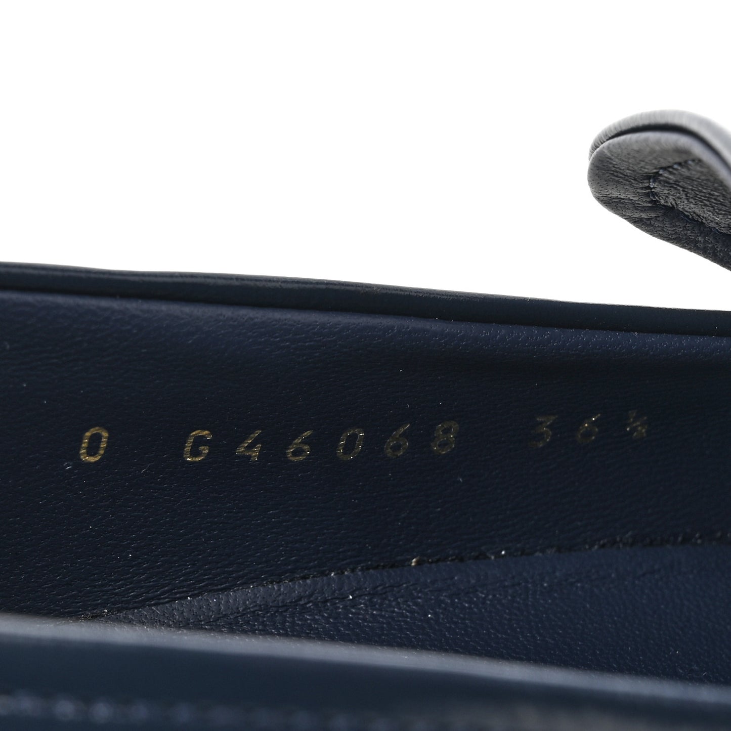 Shiny Calfskin Logo Platform  Loafers 36.5 Dark Blue