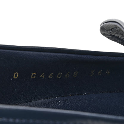 Chanel Shiny Calfskin Logo Platform  Loafers 36.5 Dark Blue 9 of 9
