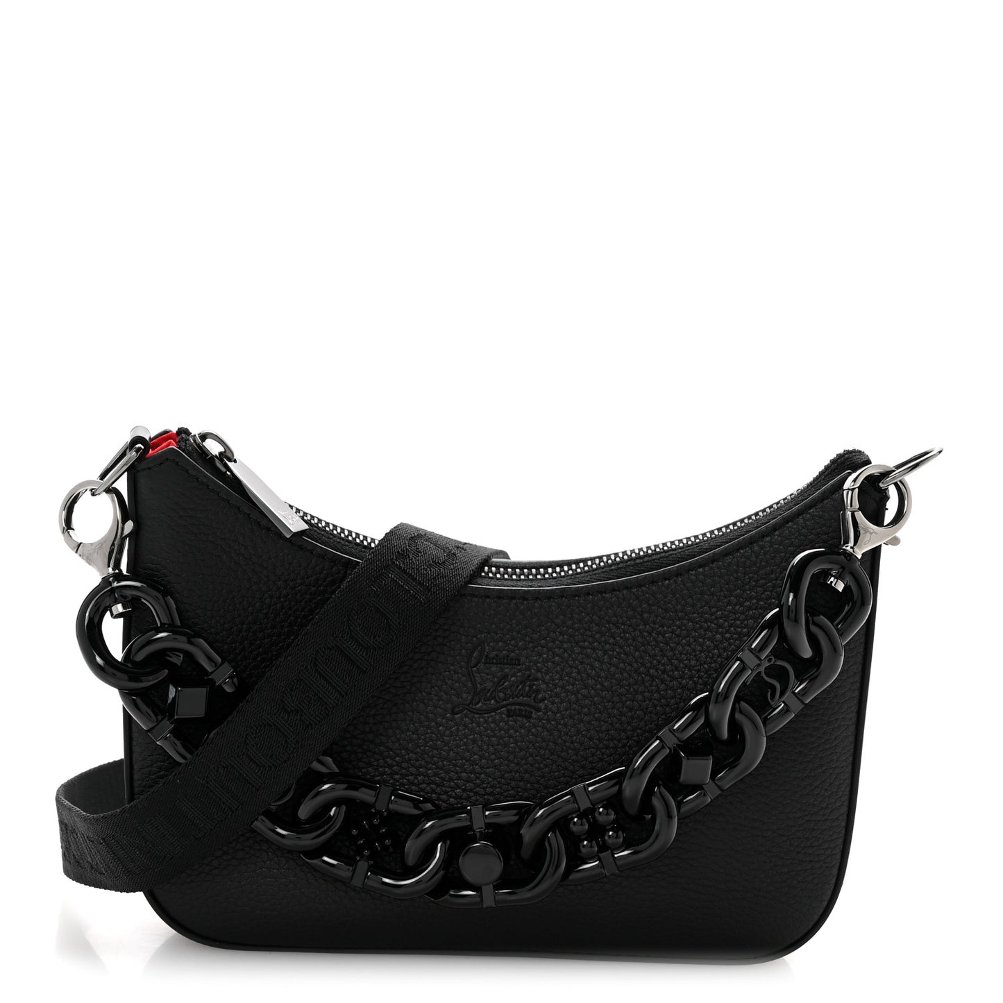 Calfskin Mini Loubila Chain Shoulder Bag Black Black