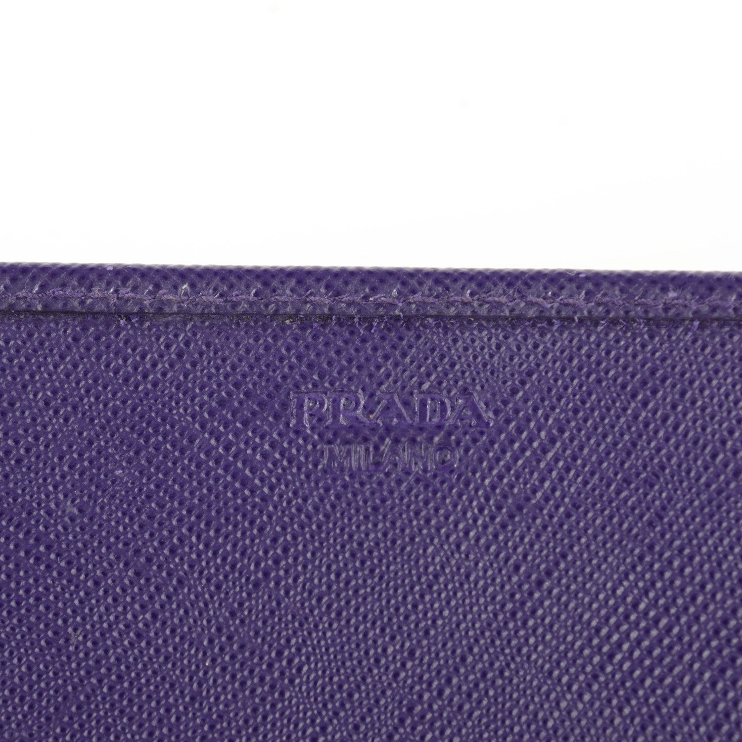 Prada Saffiano Metal Oro Chain Wallet Viola 5 of 9