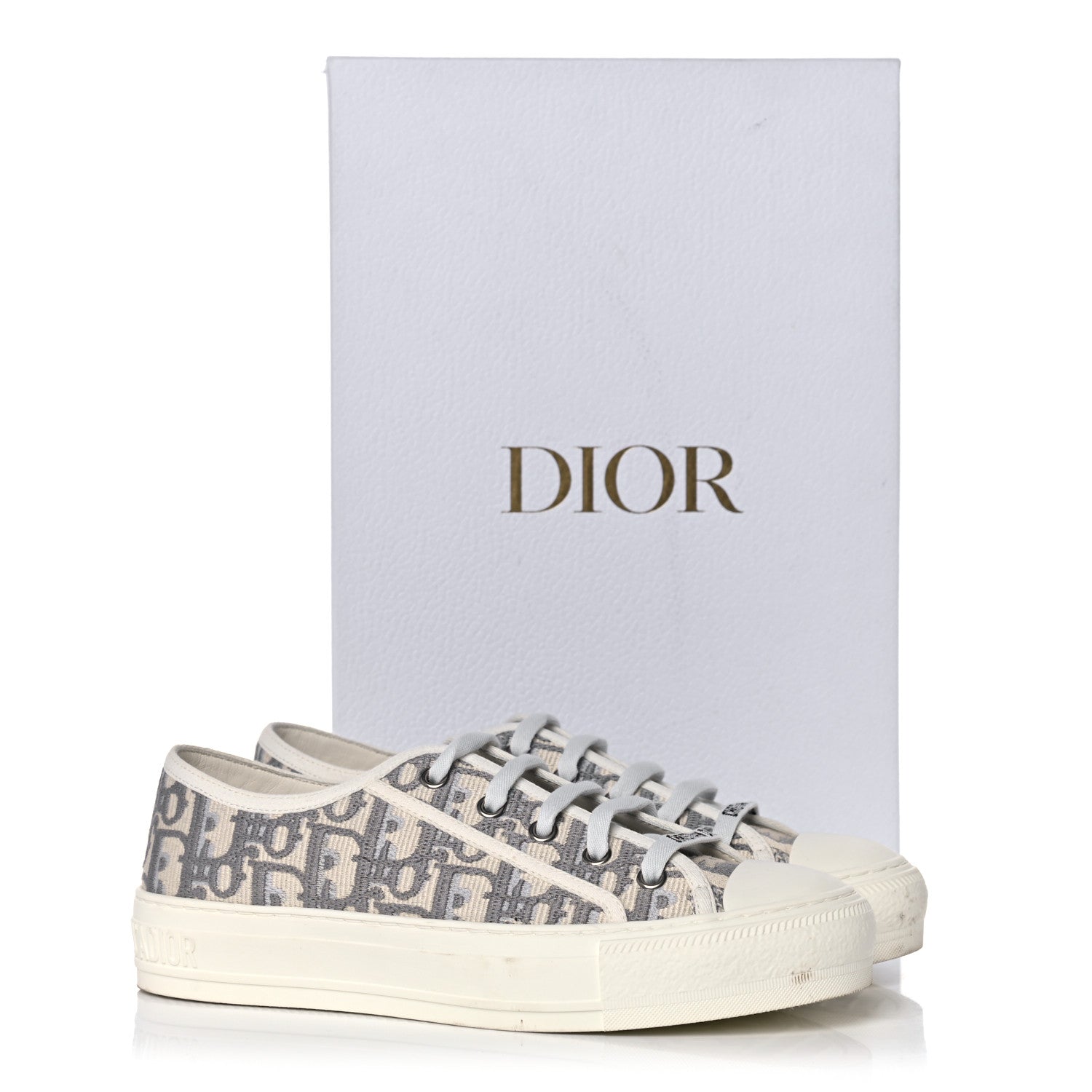 Christian Dior Canvas Oblique Walk'N'Dior Low Top Sneakers 36 Grey Stone 11 of 11