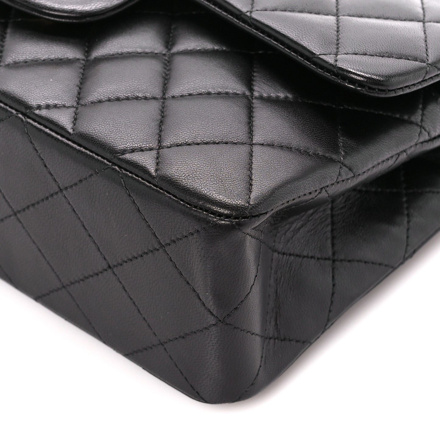 Lambskin Quilted Small Double Flap Black