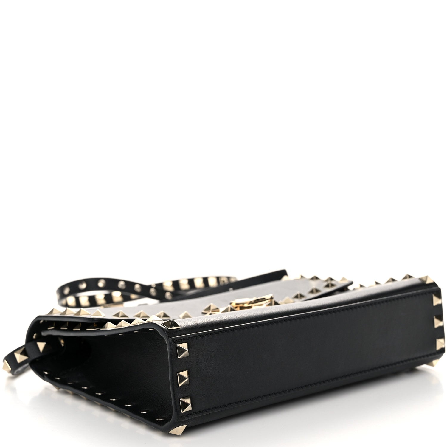 Valentino Garavani Vitello Medium Rockstud Flip Lock Crossbody Bag Black 4 of 9