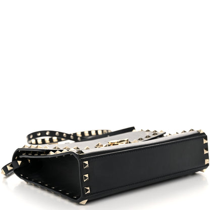 Valentino Garavani Vitello Medium Rockstud Flip Lock Crossbody Bag Black 4 of 9