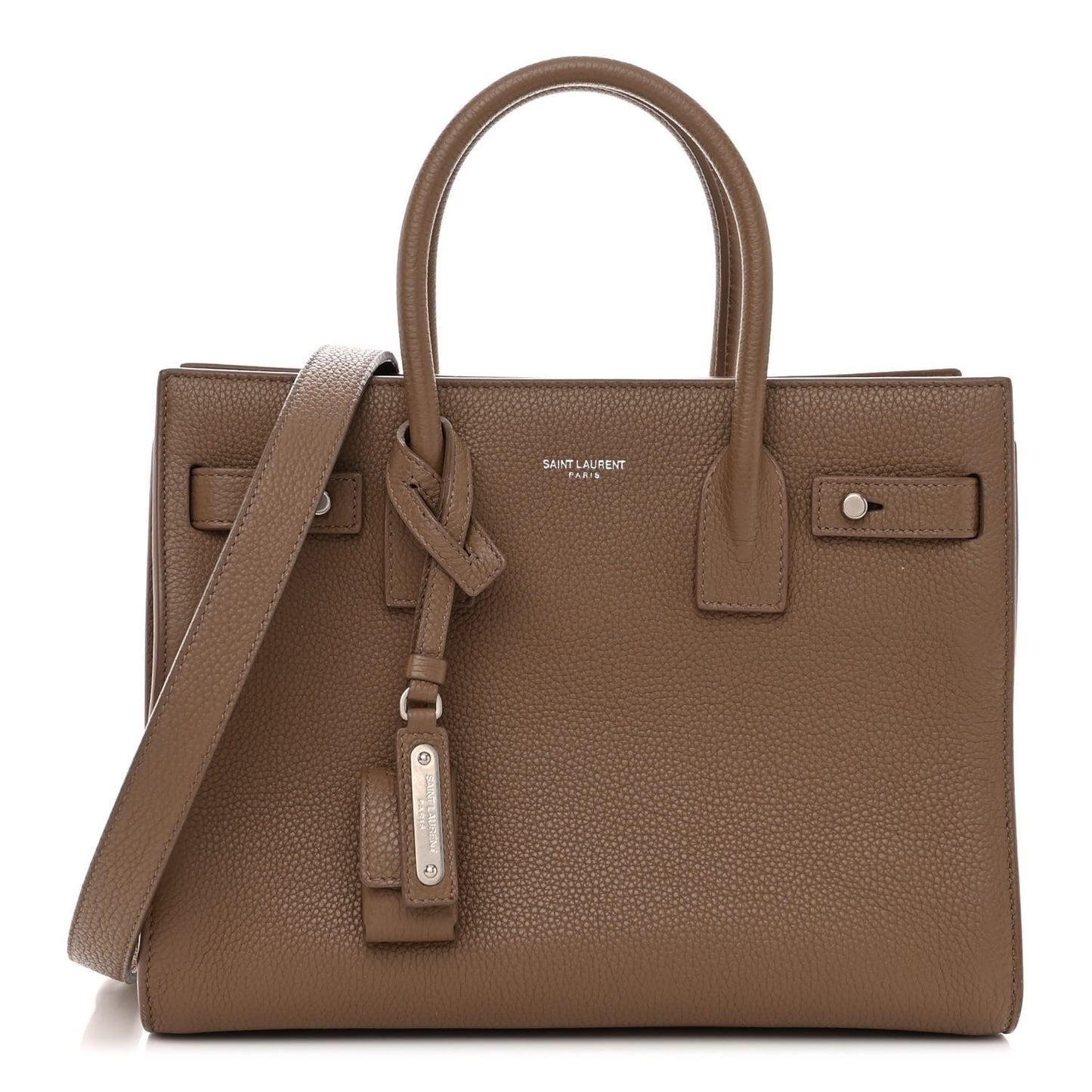 Grained Calfskin Baby Sac De Jour Souple Taupe