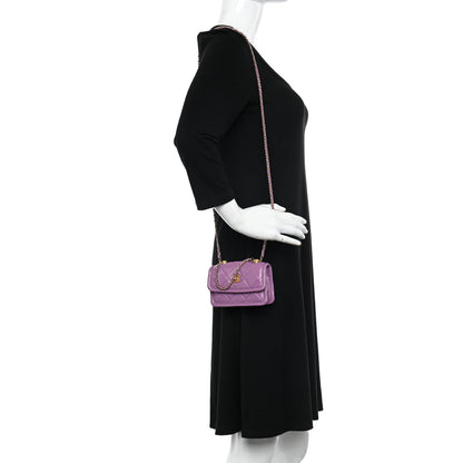 Chanel Shiny Lambskin Quilted Extra Mini Flap Purple 2 of 10