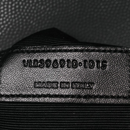 Saint Laurent Grain De Poudre Matelasse Chevron Large Monogram Satchel Earth 7 of 14