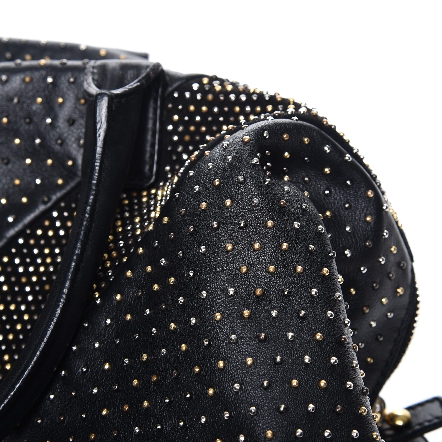 Saint Laurent Calfskin Rock Studded Easy Sac Black 9 of 17