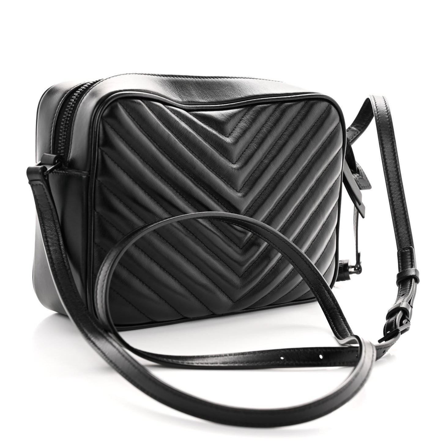 Calfskin Matelasse Monogram Monochrome Lou Camera Bag Black