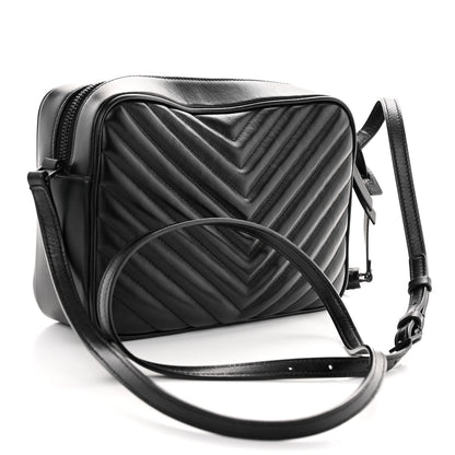 Saint Laurent Calfskin Matelasse Monogram Monochrome Lou Camera Bag Black 3 of 10