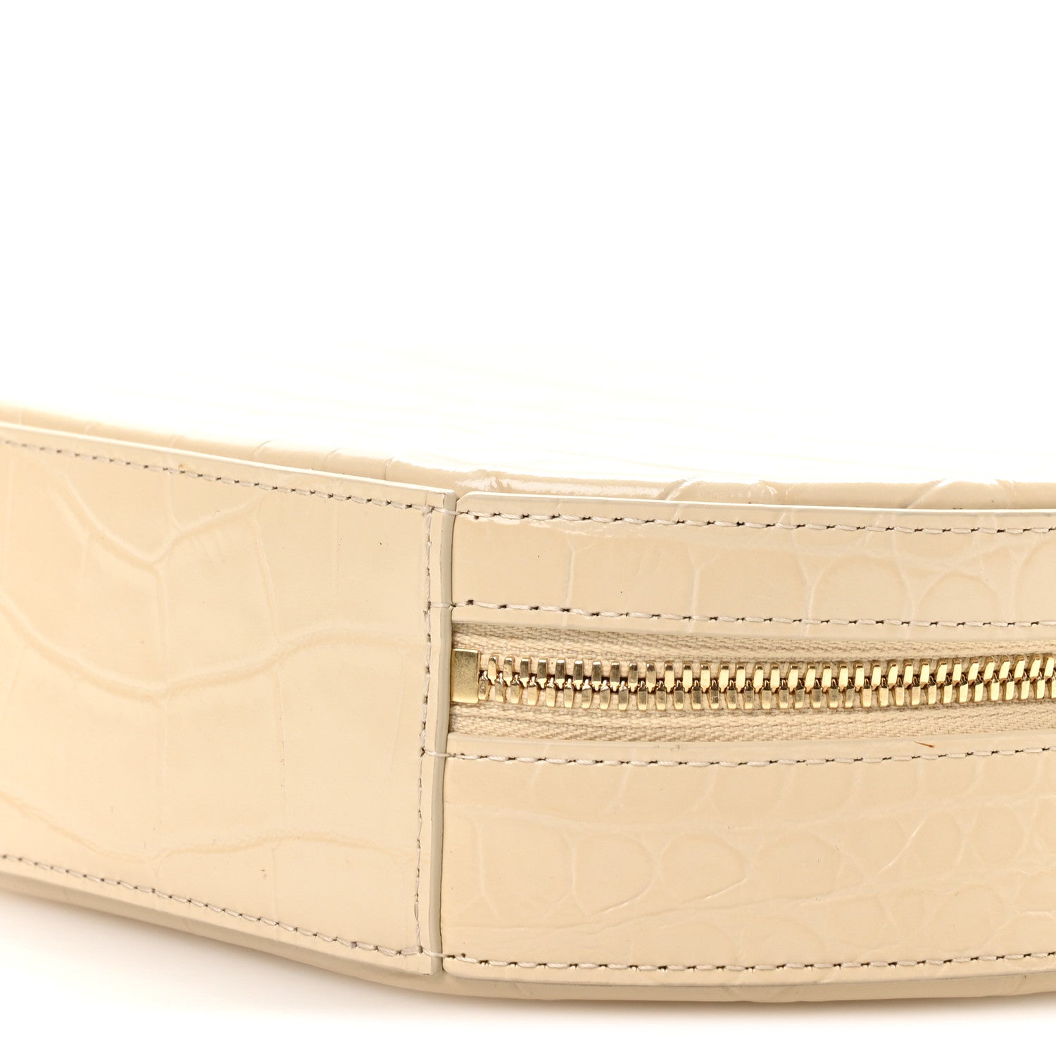 Mansur Gavriel Calfskin Crocodile Embossed Circle Crossbody Bag Dune 9 of 9