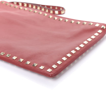 Valentino Garavani Vitello Large Rockstud Zip Wristlet Pouch Rosso Valentino 6 of 9