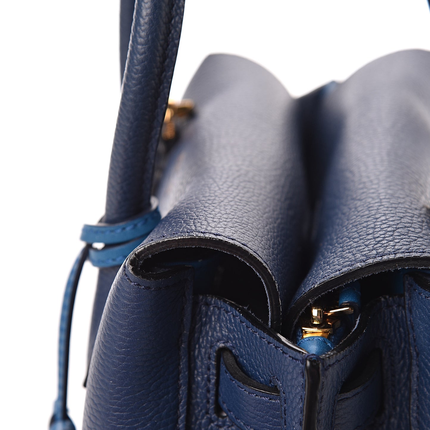 Grained Calfskin Mini Milla Tote Navy