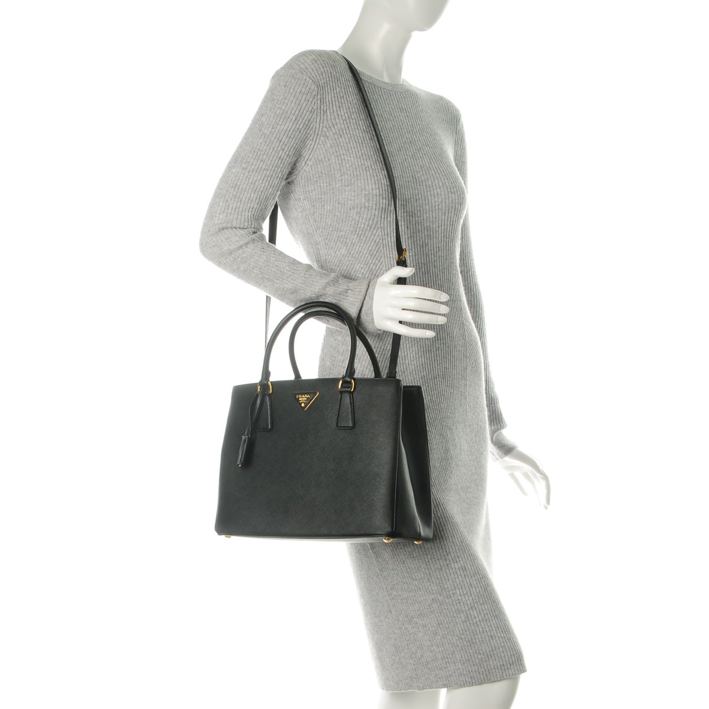Saffiano Lux Medium Tote Nero Black