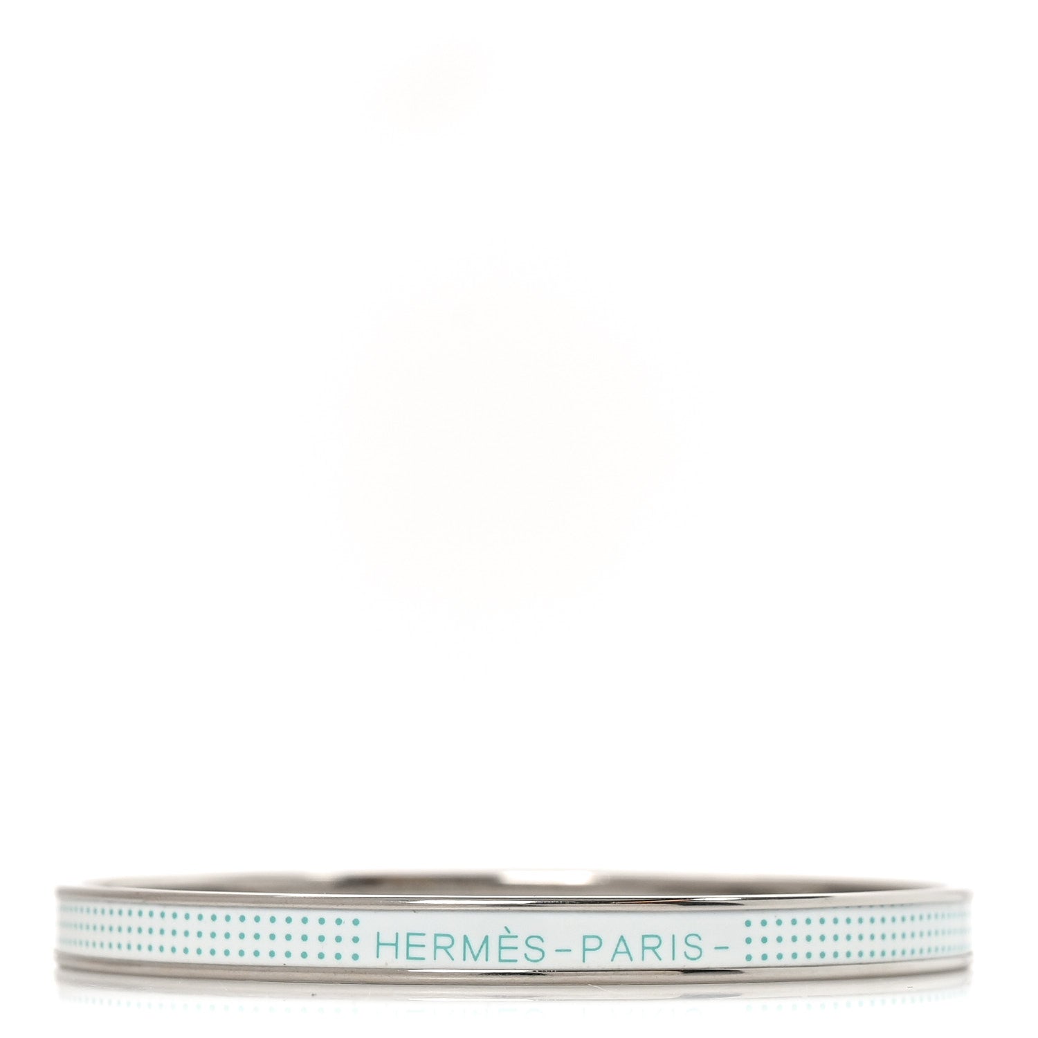Hermes Enamel Printed Extra Narrow Uni Bracelet 65 White Bleu 1 of 5