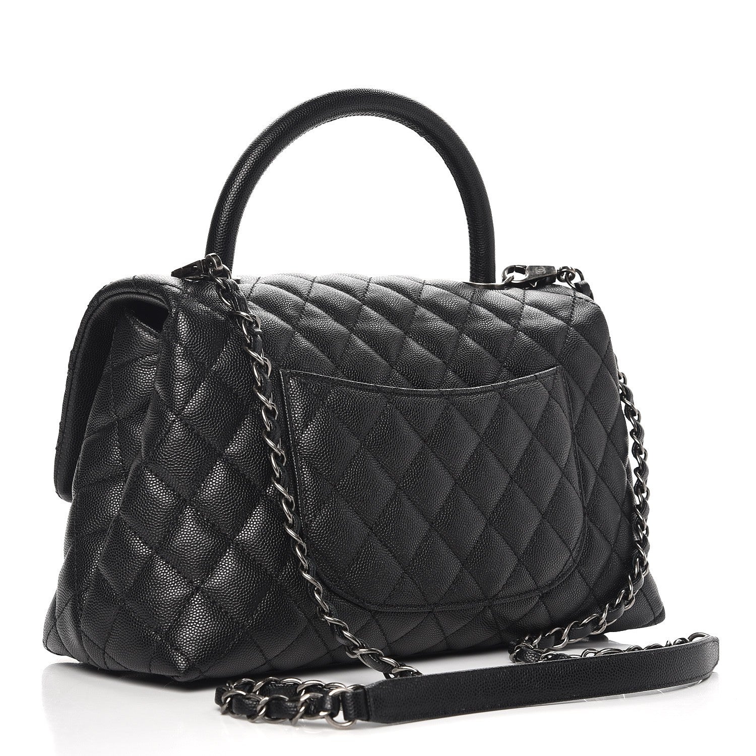 Chanel Caviar Quilted Small Coco Handle Flap Black 4 of 8