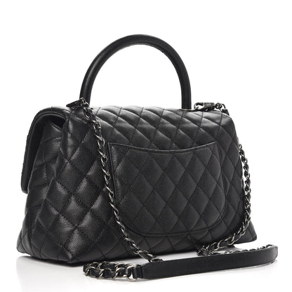 Chanel Caviar Quilted Small Coco Handle Flap Black 4 of 8
