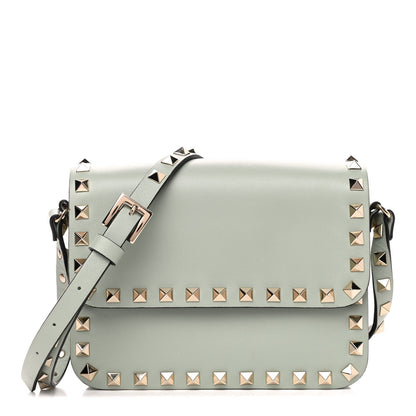 Valentino Garavani Vitello Rockstud Flap Crossbody Bag Water Green 1 of 5