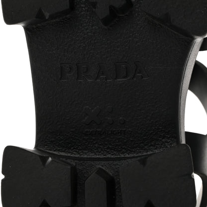 Prada Foam Rubber Triangle Logo Monolith 55mm Cage Sandals 40 Black 8 of 9