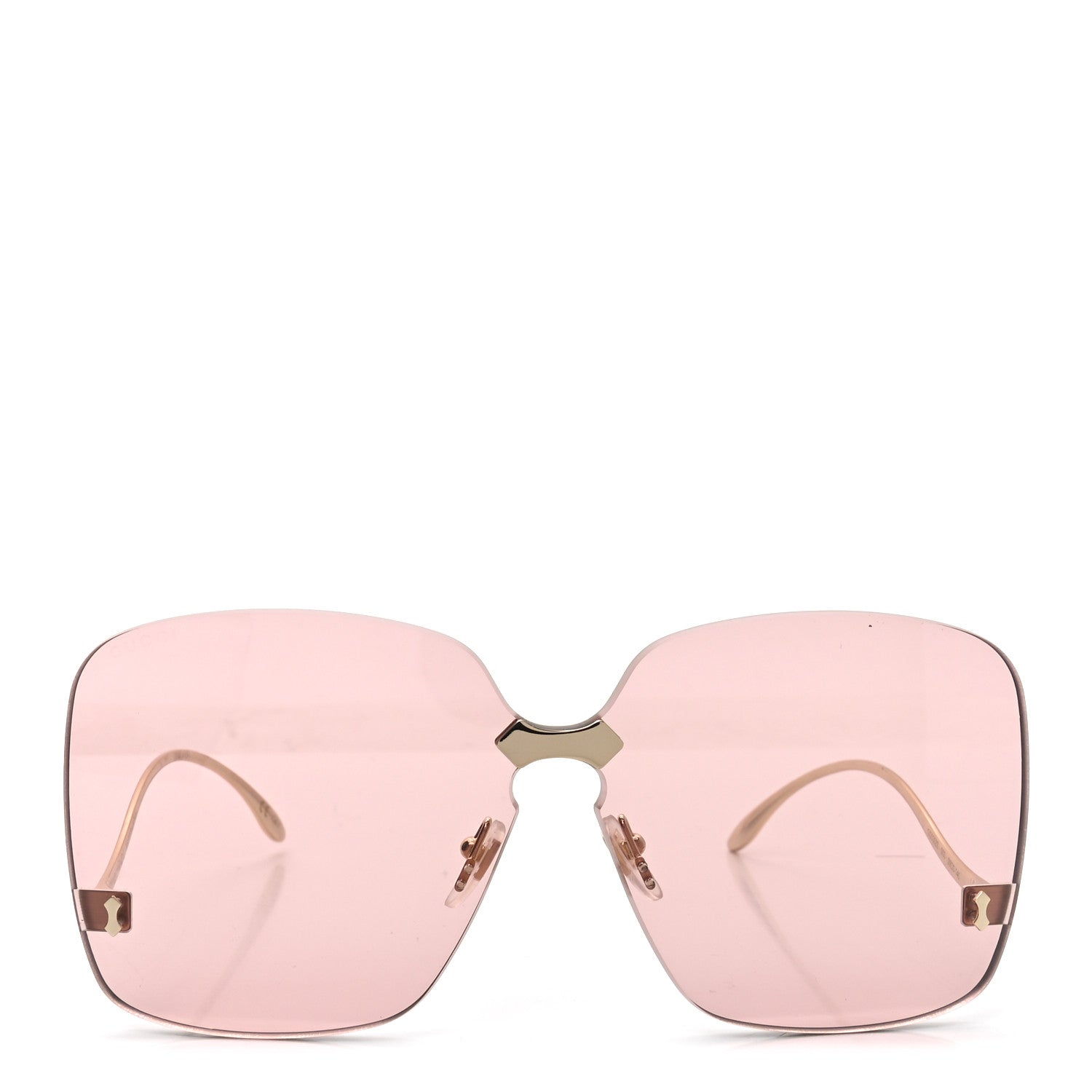 Gucci Rimless Sunglasses GG0352S Gold Flash Pink 2 of 7