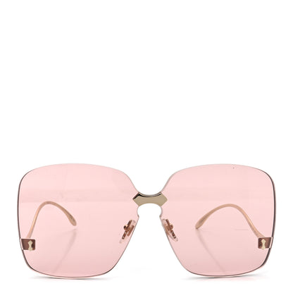 Gucci Rimless Sunglasses GG0352S Gold Flash Pink 2 of 7