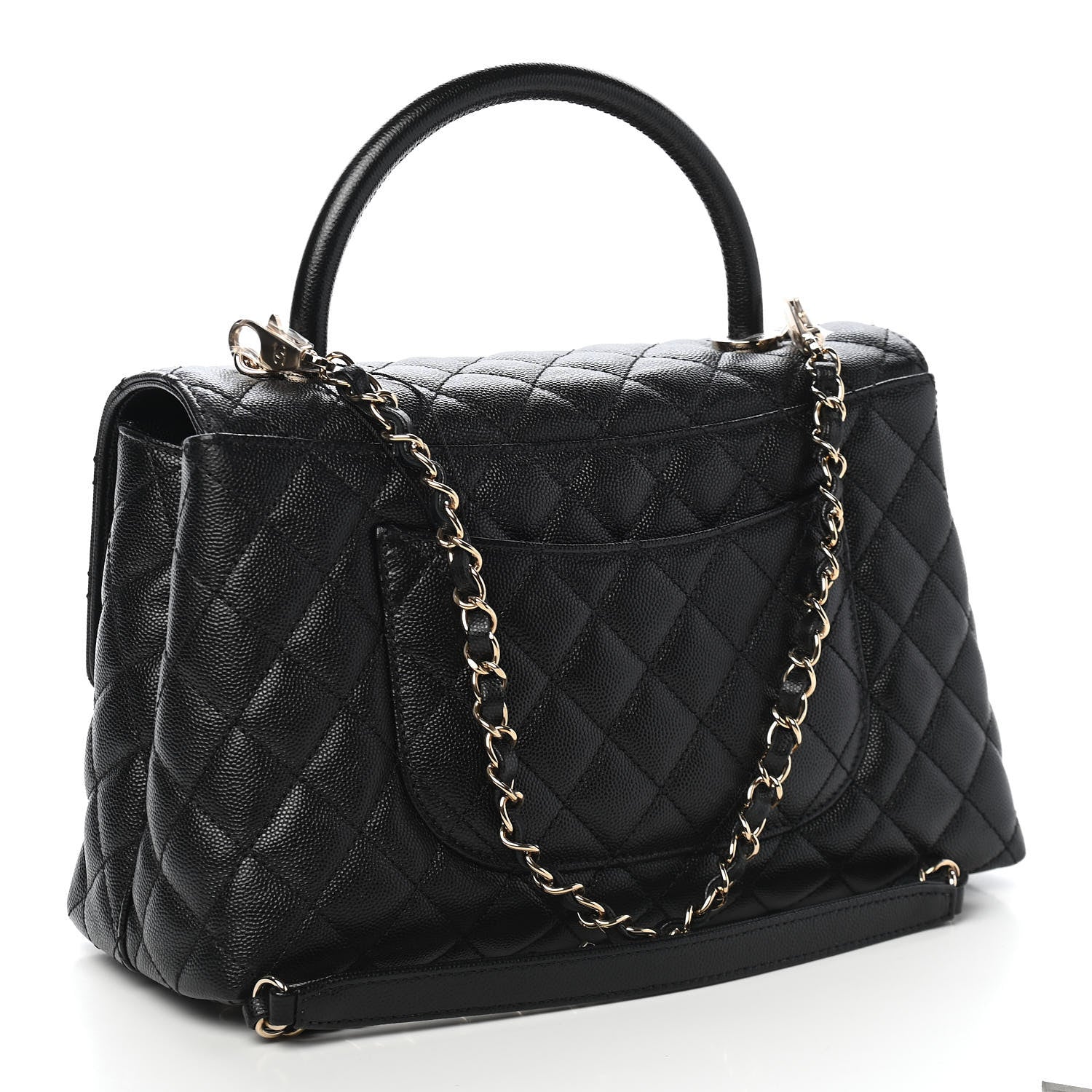 Chanel Caviar Quilted Small Coco Handle Flap Black 3 of 9
