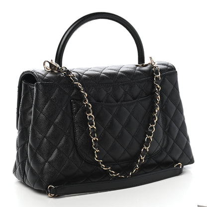 Chanel Caviar Quilted Small Coco Handle Flap Black 3 of 9