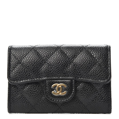 Chanel Caviar Quilted Flap Card Holder Wallet Black 1 of 9