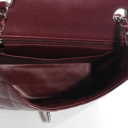 Chanel Striated Patent Quilted Mini Flap Burgundy 6 of 9