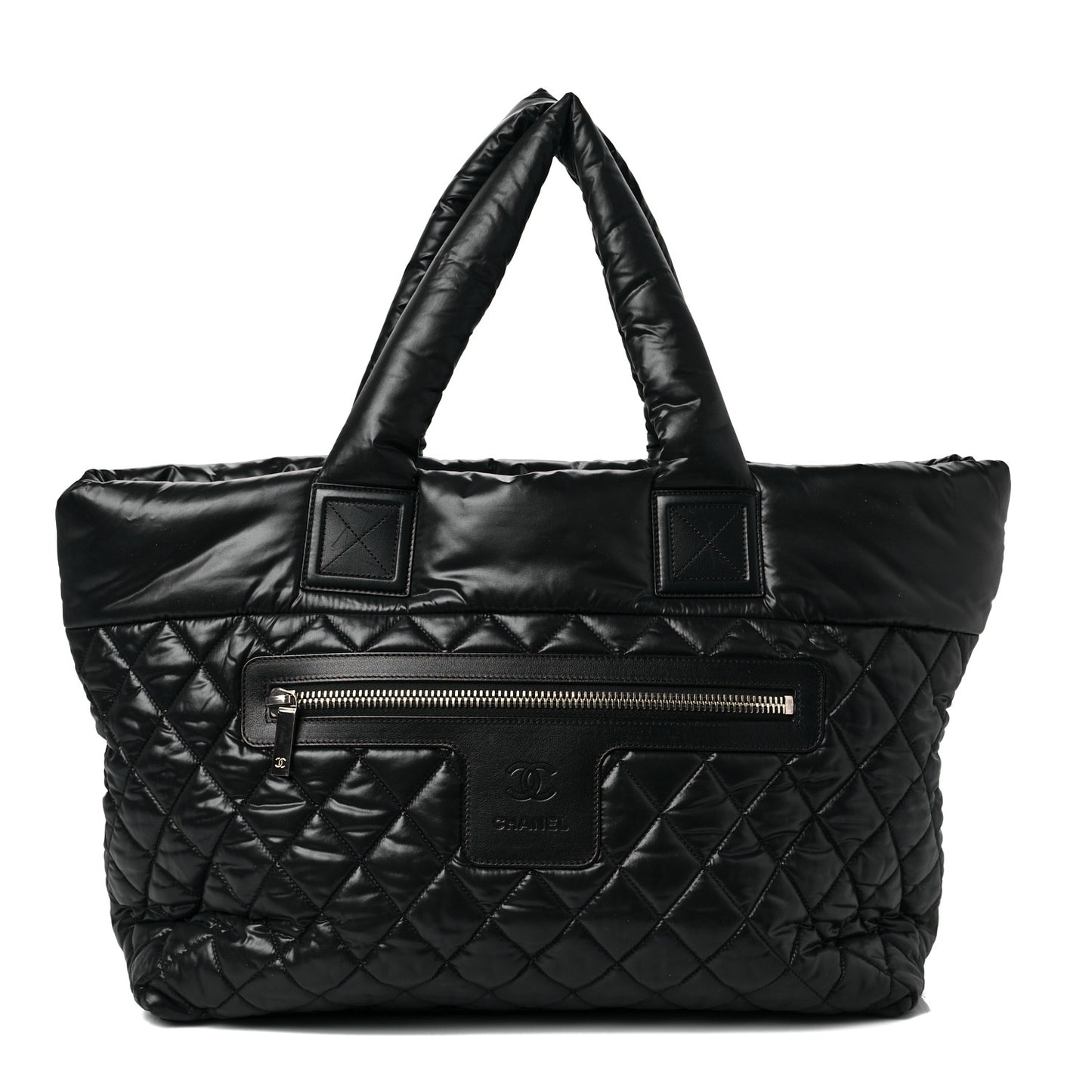 Nylon Quilted Large Coco Cocoon Tote Black
